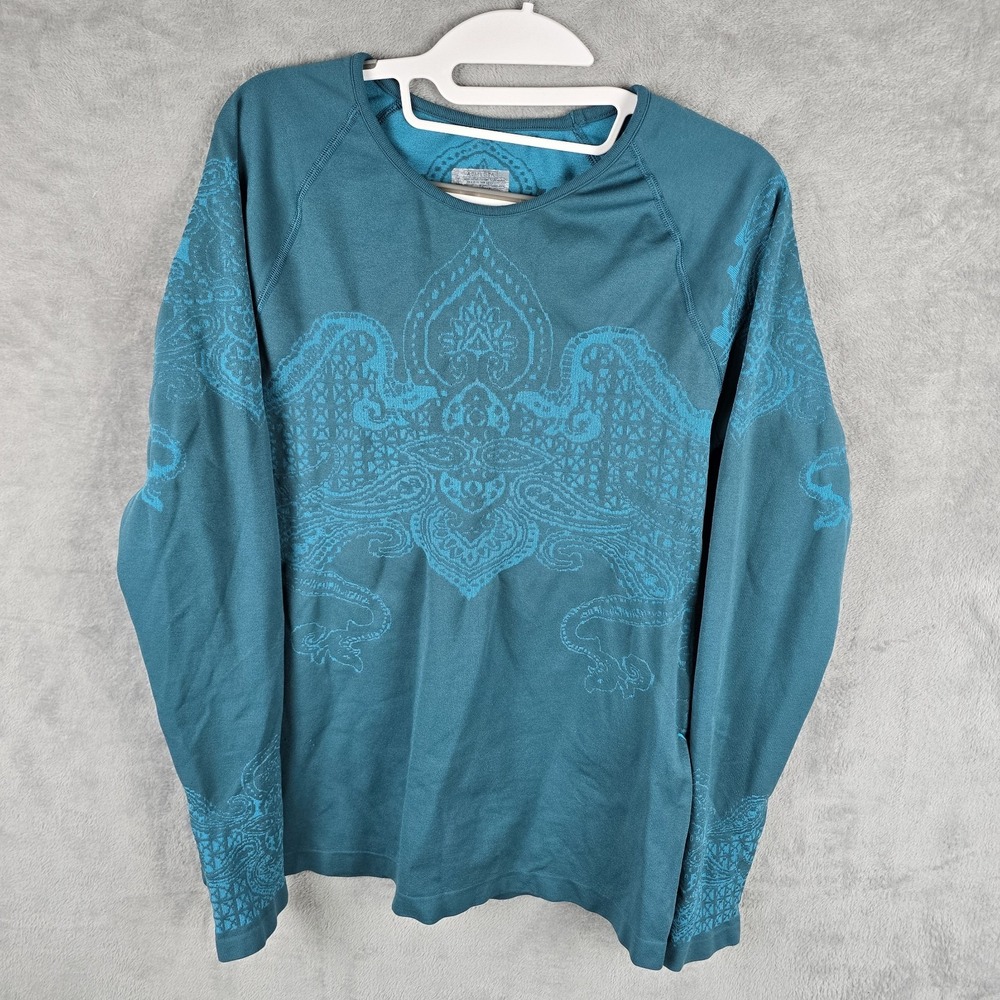 Athleta Women Serenity Criss Cross Athletic Shirt Teal Size XL